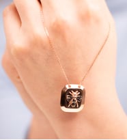 Mode Silver Rose gold tasarım gümüş kolye