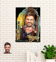Kişiye Özel Viking Temalı Karikatür Ahşap Tablo