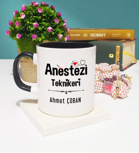 Anestezi Teknikeri Tasarımlı Kişiye Özel Anestezi Teknikeri Kupa Bardak Siyah