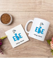 Ebe Beyaz Kupa Bardak Ve Bardak Altlığı Seti