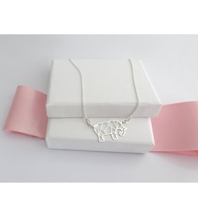 Fil Origami Kolye 925 Ayar Gümüş