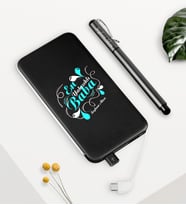 BK Gift Kişiye Özel En Yakışıklı Baba Siyah 5000 mAh Powerbank ve Kalem Seti (Model 1)