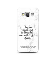 Samsung A3 (2015) Beyaz Mermer Söz Tasarımlı Telefon Kılıfı