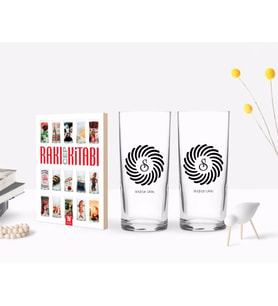 BK Gift Kişiye Özel Renkli Baskılı İsimli İkili Rakı Bardağı ve Rakı Cep Kitabı Hediye Seti-116 (Model 1)