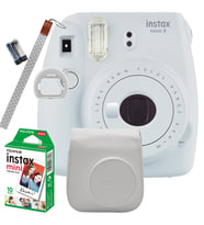 instax Mini 9+Çanta+10'lu Film+pil+askı (Beyaz)