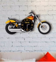 BK Gift Kişiye Özel Motor Tasarımlı Ahşap Duvar Saati-5 (Beyaz)