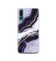 Mor Kumsal Tasarımlı Süper Şeffaf Silikon Telefon Kılıfı Huawei P20 Pro  