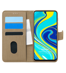 Microsonic Xiaomi Redmi Note 9 Pro Kılıf Fabric Book Wallet Gold