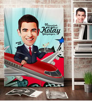 BK Gift Kişiye Özel Host Karikatür Kanvas Tablo 70x100cm 1