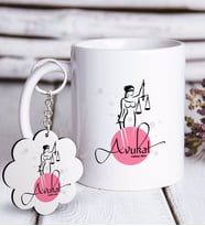 BK Gift Kişiye Özel Mesleki Avukat Beyaz Kupa ve Anahtarlık Hediye Seti-11 (Model 1)