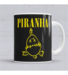 Piranha Pirana Balık Kupa Bardak Porselen