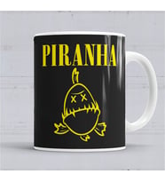 Piranha Pirana Balık Kupa Bardak Porselen