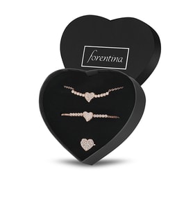 Forentina Rose Kalpli Kolye Bileklik Yüzük Set PS1257