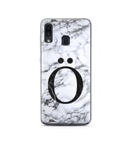 Samsung A30 Beyaz Mermer Harf Tasarımlı Telefon Kılıfı Ö-Harfi 