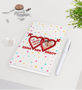 BK Gift Kişiye Özel Sevgililer Günü Beyaz Defter Kalem Seti-129