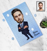 Kişiye Özel Patron Karikatürlü A4 99 Parça Puzzle Bay-12