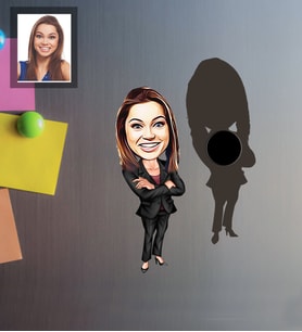 Kişiye Özel Öğretmen Karikatürlü Ahşap Magnet Bayan-6