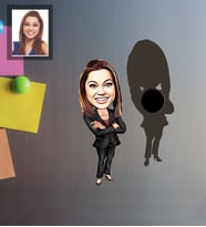Kişiye Özel Öğretmen Karikatürlü Ahşap Magnet Bayan-6