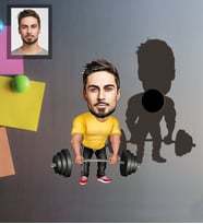 Kişiye Özel Sporcu Karikatürlü Ahşap Magnet Bay-7