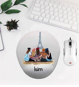 Kişiye Özel Bilek Destekli Mousepad Arkadaşlar Desenli