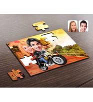 BK Gift Kişiye Özel Sevgililer Karikatürlü Ahşap Puzzle-17