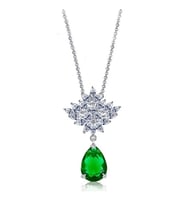 Monemel Yeşil Swarovski Taşlı Kolye (Altın Kaplama) Sevgililer Günü Hediyesi