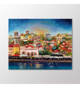 Arty Tablo Sahilden Gün Batımı Tablo (Karışık)