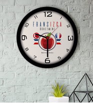 BK Gift Kişiye Özel Fransızca Öğretmeni Ahşap Duvar Saati-3 (Beyaz)