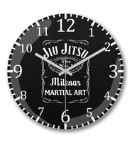 Jiu Jitsu Whiskey Tag Duvar Saati Bombeli Gercek Cam
