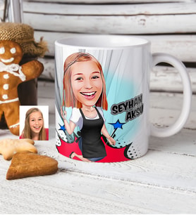 BK Gift Kişiye Özel Bayan Aşçı Karikatürlü Beyaz Kupa Bardak