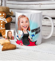 BK Gift Kişiye Özel Bayan Aşçı Karikatürlü Beyaz Kupa Bardak