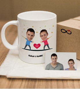 BK Gift Kişiye Özel Karikatür Beyaz Kupa Bardak  1