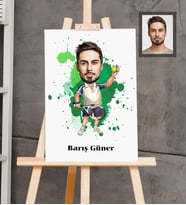 Kişiye Özel Sporcu Karikatürlü  Ahşap Tablo 30x47 Bay-1