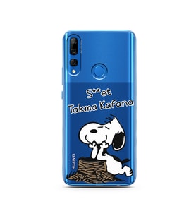Snoopy Tasarımlı Süper Şeffaf Silikon Telefon Kılıfı Huawei Y9 Prime 2019