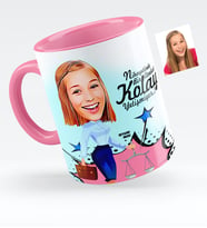 BK Gift Kişiye Özel Bayan Avukat Karikatürlü Pembe Kupa Bardak  3