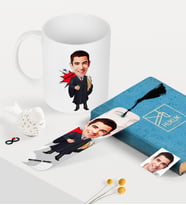 BK Gift Kişiye Özel Bay Avukat Karikatürlü Kupa ve Kitap Ayracı Seti - 1 (Model 1)