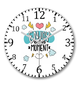 Znn Enjoy Every Moment Duvar Saati Bombeli Gercek Cam