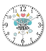 Znn Enjoy Every Moment Duvar Saati Bombeli Gercek Cam