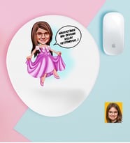 BK Gift Kişiye Özel Kız Çocuk Kolay Yetişmiyor Karikatürlü Bilek Destekli Mouse Pad-4 (Beyaz)