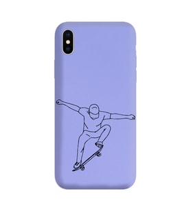 Iphone Xs Çizgi Tasarımlı Mor Lansman Telefon Kılıfı