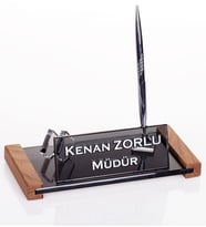 Safir Kristal Masaüstü İsimlik Yeni İş Hediye Ofis Masa İsimliği (Siyah)