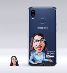BK Gift Kişiye Özel Bayan Kolay Yetişmiyor Karikatürlü Samsung Galaxy A10s İnce Şeffaf Silikon Telefon Kapağı-2 (Beyaz)