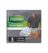 Depend Emici Külot Hasta Bezi Büyük Erkek (İç Adet 8 Adet) Tekli Pk