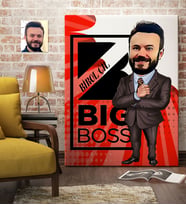 BK Gift Kişiye Özel Bay Big Boss Karikatür Kanvas Tablo 70x100cm 2