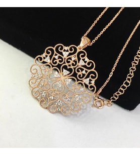  GÜMÜŞ ROSE YAŞAM ÇİÇEĞİ KOLYESİ  
