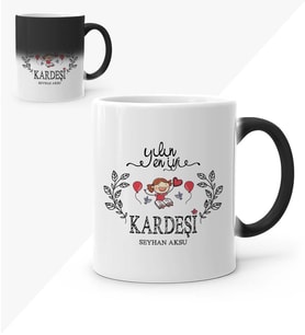 BK Gift Kişiye Özel Yılın En İyi Kardeşi Sihirli Kupa Bardak  1