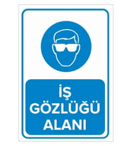 MIGNATIS - İş Gözlüğü Alanı Levhası - Sac Malzeme 35x50cm