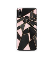 Pembe Geometri Tasarımlı Süper Şeffaf Silikon Telefon Kılıfı Huawei P Smart (201