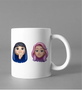 Emoji Kız Arkadaş Stiker Kupası