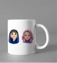 Emoji Kız Arkadaş Stiker Kupası